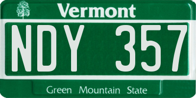VT license plate NDY357