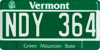 VT license plate NDY364