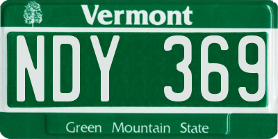 VT license plate NDY369