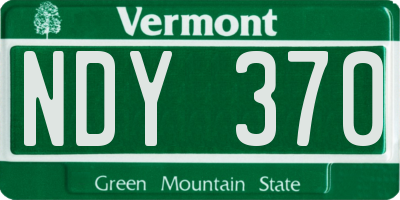 VT license plate NDY370