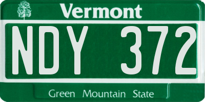 VT license plate NDY372