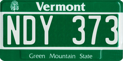 VT license plate NDY373