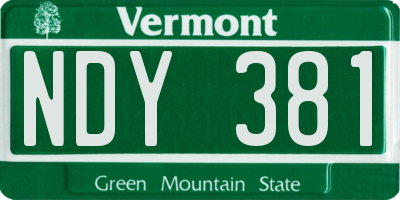 VT license plate NDY381