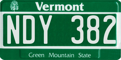 VT license plate NDY382