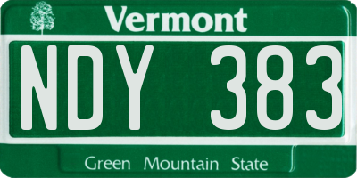 VT license plate NDY383