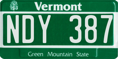 VT license plate NDY387