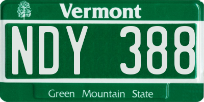 VT license plate NDY388