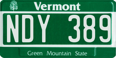 VT license plate NDY389