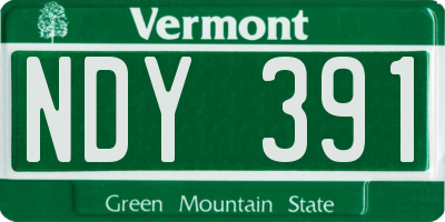 VT license plate NDY391