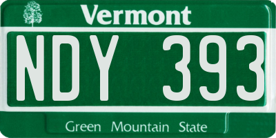 VT license plate NDY393