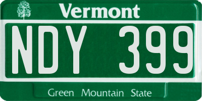 VT license plate NDY399