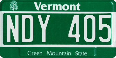 VT license plate NDY405