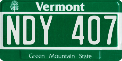 VT license plate NDY407