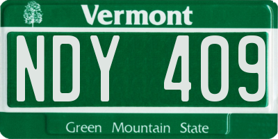 VT license plate NDY409