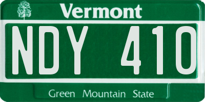 VT license plate NDY410