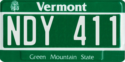 VT license plate NDY411