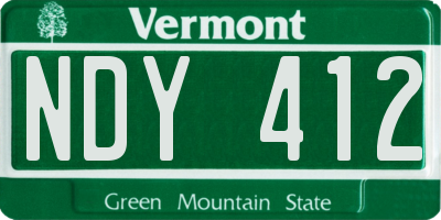 VT license plate NDY412