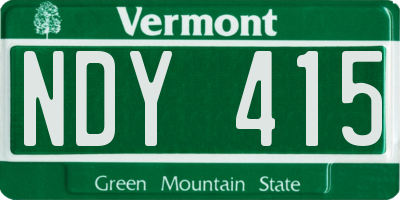 VT license plate NDY415