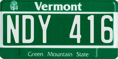 VT license plate NDY416