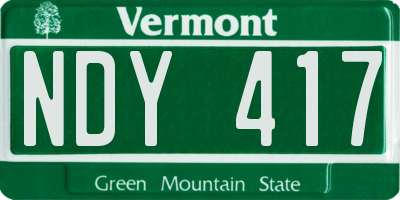 VT license plate NDY417