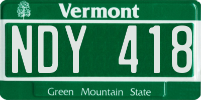 VT license plate NDY418