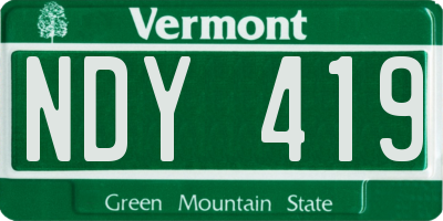 VT license plate NDY419