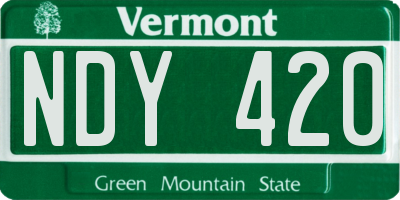 VT license plate NDY420