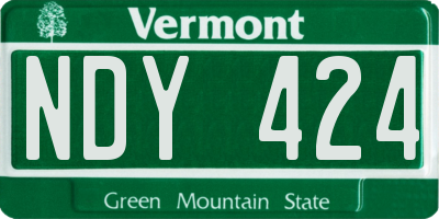 VT license plate NDY424