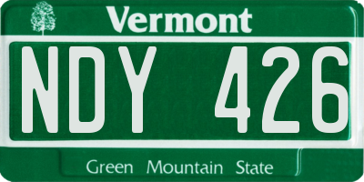 VT license plate NDY426