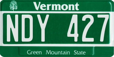VT license plate NDY427