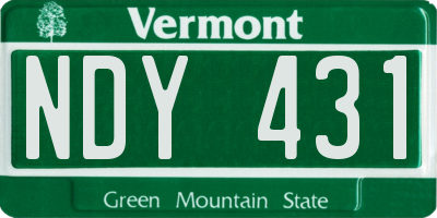 VT license plate NDY431