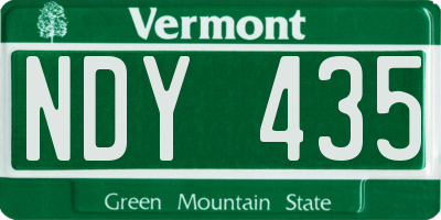 VT license plate NDY435