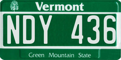 VT license plate NDY436