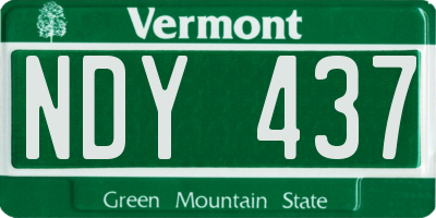 VT license plate NDY437