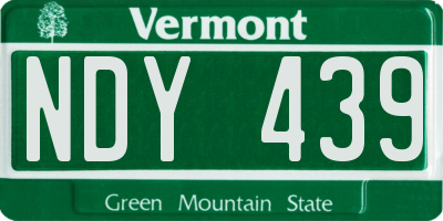 VT license plate NDY439