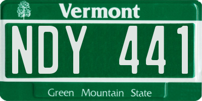VT license plate NDY441