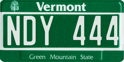 VT license plate NDY444