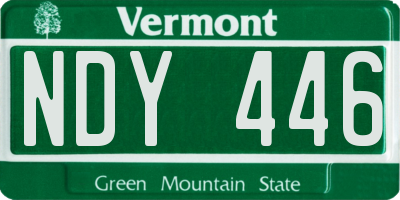 VT license plate NDY446