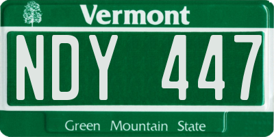 VT license plate NDY447