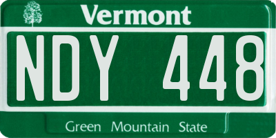 VT license plate NDY448