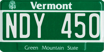 VT license plate NDY450