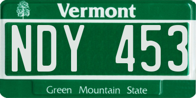 VT license plate NDY453