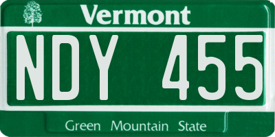 VT license plate NDY455