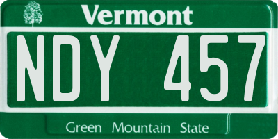 VT license plate NDY457
