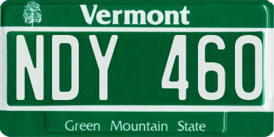 VT license plate NDY460