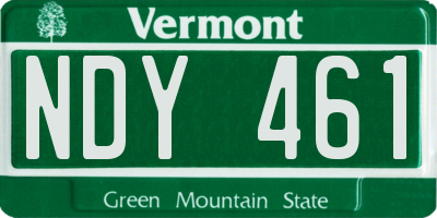 VT license plate NDY461