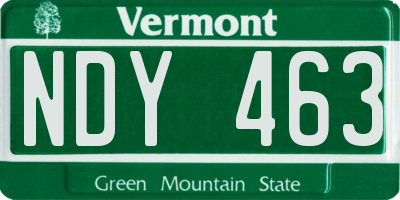 VT license plate NDY463