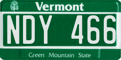VT license plate NDY466