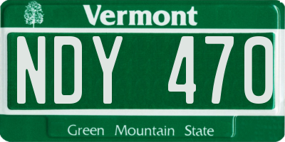 VT license plate NDY470