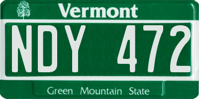 VT license plate NDY472